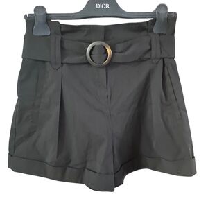 SEZANE New Rome Shorts Black High-Waist Tailored Size 34